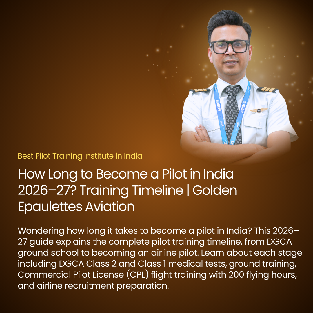 How Long to Become a Pilot in India 2026–27? Training Timeline | Golden Epaulettes Aviation